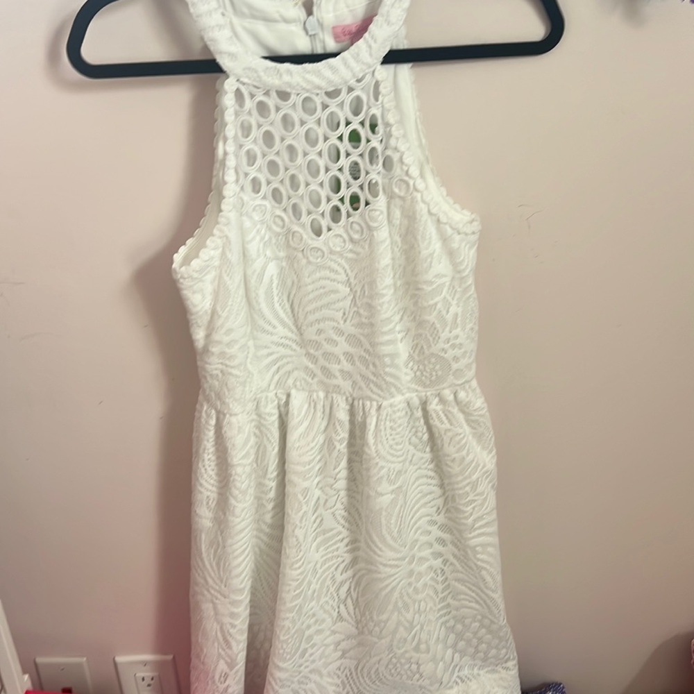 NWT Lilly Pulitzer Kinley Resort White Tropical Fruit Lace Halter Dress Size 6